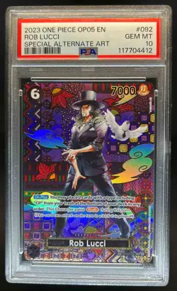 2023 One Piece Awakening New Era Rob Lucci Special Alt Art #OP03-092 PSA 10 - Image 1