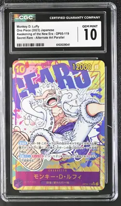 One Piece Japanese Monkey D. Luffy OP05-119 Secret Rare Alternate Art CGC 10 - Image 1