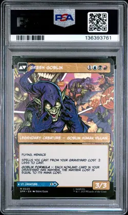 2025 MTG MARVEL'S SPIDER-MAN PANEL BORDERLESS GREEN GOBLIN/NORMAN OSBORN PSA 8 - Image 2