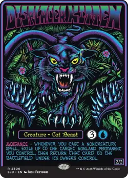 MTG Displacer Kitten Non-FOIL Black Lights & Dark Dungeons Secret Lair Presale - Image 1