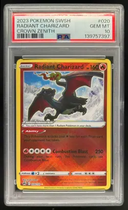 2023 Pokemon SWSH Crown Zenith Radiant Charizard Rare #020/159 PSA 10 - Image 1