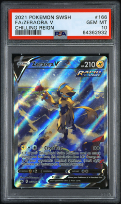 PSA 10 - GEM MINT: 2021 Pokemon Chilling Reign Alt Art Zeraora V 166 - Image 3