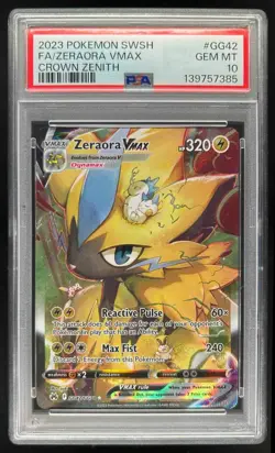 2023 Pokemon SWSH Zeraora VM Galarian Gallery Vmax Full Art #GG42/GG70 PSA 10 - Image 1