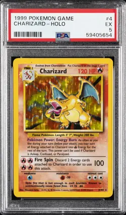 1999 POKEMON GAME #4 CHARIZARD-HOLO PSA 5 - Image 1