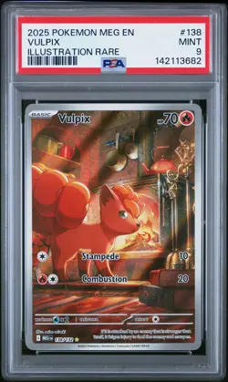 2025 POKEMON MEG EN-MEGA EVOLUTION ILLUSTRATION RARE #138 VULPIX PSA 9 - Image 1