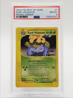 DARK VENUSAUR 2003 POKEMON BEST OF GAME PROMO WINNER #7 PSA 8 Q0004 - Image 1