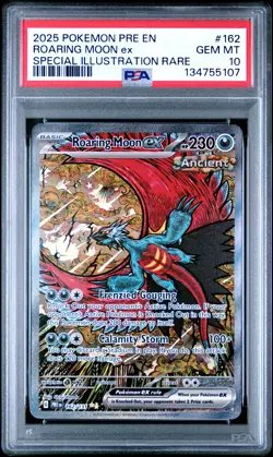 2025 POKEMON PRE SPECIAL ILLUSTRATION RARE #162 ROARING MOON EX PSA 10 - Image 1
