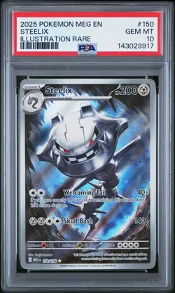 2025 POKEMON MEG EN-MEGA EVOLUTION ILLUSTRATION RARE #150 STEELIX PSA 10 - Image 1