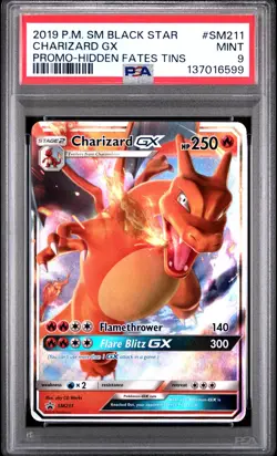 PSA 9 Charizard GX #SM211 Pokemon SM Black Star Promo English 2019 - Image 1
