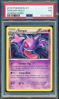GENGAR 2016 POKEMON XY GENERATIONS HOLO 35/83 PSA 7 NM - Image 1