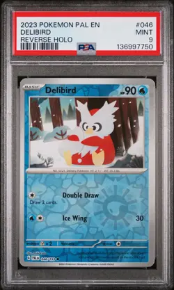 2023 POKEMON PAL EN-PALDEA EVOLVED REVERSE HOLO #046 DELIBIRD PSA 9 - Image 1