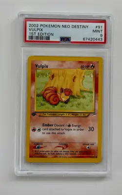 2002 POKEMON NEO DESTINY 1ST EDITION #91 VULPIX PSA 9 MINT! - Image 1