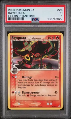 2006 POKEMON EX HOLON PHANTOMS #26 RAYQUAZA PSA 1 - Image 1