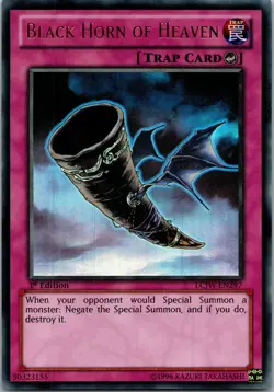 Yugioh Black Horn of Heaven LCJW-EN297 1st Edition Ultra Rare NM - Image 1