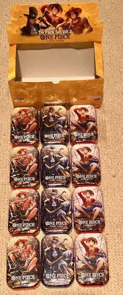 One Piece Card Game [12x] Tin Pack Set Case Vol.2 [TS-02] Display English Op 13 - Image 3