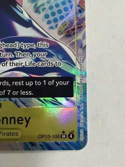 Bandai Jewelry Bonney OP13-108 SR Alternate Art Foil Carrying on His Will - Image 4
