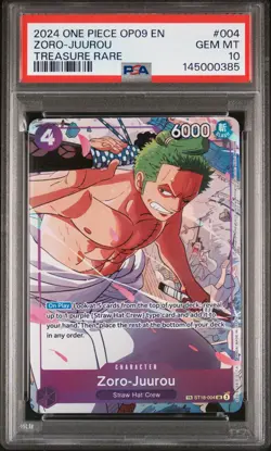 2024 ONE PIECE OP09-EMPERORS IN THE NEW WORLD TREASURE RARE ZORO-JUUROU PSA 10 - Image 1