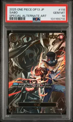 2025 ONE PIECE JPN OP13-CARRYING ON HIS WILL SPECIAL ALTERNATE ART SABO PSA 10 - Image 1