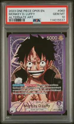 PSA 10 Monkey D Luffy Alt Art Leader Op05-060 One Piece TCG. English - Image 1
