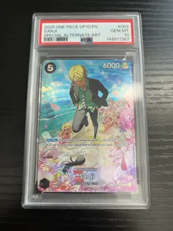 2025 Sanji ST14-003 SP Alt Art One Piece TCG Royal Blood OP10 ENGLISH PSA 10 - Image 1