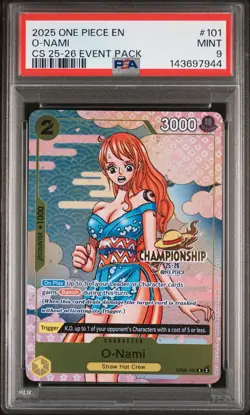 2025 ONE PIECE CHAMP 2025-26 EVENT PACK #101 O-NAMI PSA 9 - Image 1