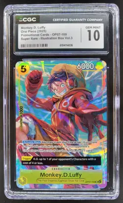 2025 One Piece Monkey D. Luffy Promo Super Rare Illustration Box CGC 10 B TL3 - Image 1