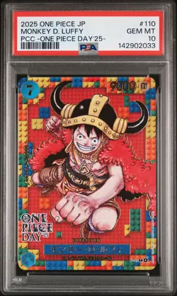 2025 ONE PIECE JPN PREM CARD COLL -ONE PIECE DAY'25- #110 MONKEY D. LUFFY PSA 10 - Image 1
