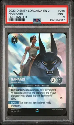 2023 DISNEY LORCANA EN 2-RISE OF THE FLOODBORN ENCHANTED #216 NAMAARI PSA 9 - Image 1