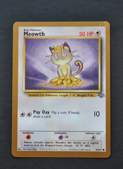 Meowth #56 / 64 Jungle Fruit Rollup Gold Border Promo - Pokemon 1999 WOTC - LP - Image 1