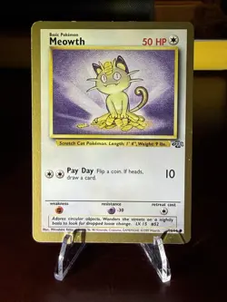 Meowth #56 / 64 Jungle Fruit Rollup Gold Border Promo - Pokemon 1999 WOTC - LP - Image 1
