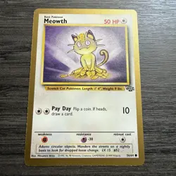 Pokemon Fruit Roll Up Promo Gold Bordered Meowth 56/64 Jungle LP-NM - Image 1