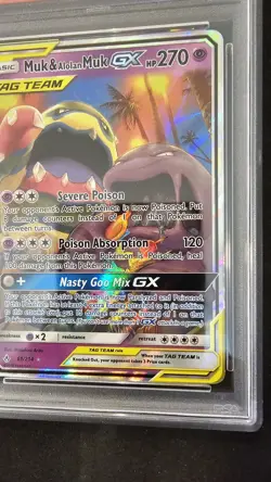MUK & ALOLAN MUK GX 2019 Pokemon Sun & Moon Unbroken Bonds Tag Team #61 PSA 9 - Image 5