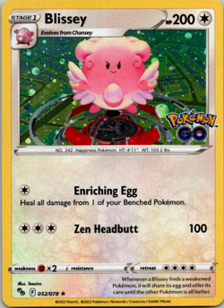 cosmos holo Blissey 052/078 Pokemon GO card rare NM - Image 1