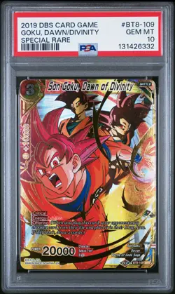 2019 DBS CARD GAME SPECIAL RARE #BT8-109 SON GOKU, DAWN OF DIVINITY PSA 10 - Image 1