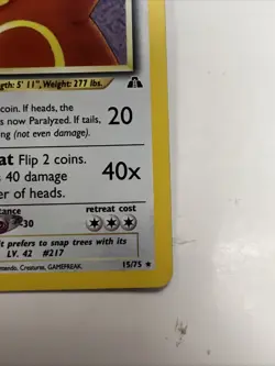 Pokemon TCG Ursaring #15/75 Neo Discovery Holo NM Condition - Image 5