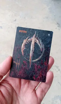 MtG Sol Ring Full Magic Altered Hand Painted Art Original Alter - Image 1