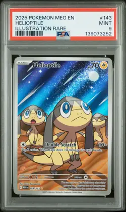 2025 POKEMON MEG EN-MEGA EVOLUTION ILLUSTRATION RARE #143 HELIOPTILE PSA 9 - Image 1