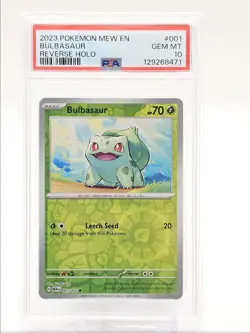 BULBASAUR 2023 POKEMON 151 REVERSE HOLO COMMON 001/165 PSA 10 Q0004 - Image 1