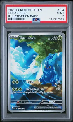 2023 POKEMON PAL EN-PALDEA EVOLVED ILLUSTRATION RARE #194 HERACROSS PSA 9 - Image 1