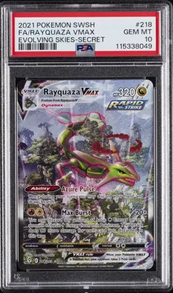 2021 POKEMON SWORD & SHIELD EVOLVING SKIES SECRET FULL ART/RAYQUAZA VMAX PSA 10 - Image 1
