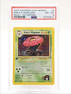 ERIKA'S VILEPLUME 2000 POKEMON GYM HEROES 1ST EDITION HOLO 5/132 PSA 8 Q0004 - Image 1