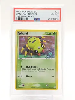 SPINARAK 2005 POKEMON EX UNSEEN FORCES COMMON 75/115 PSA 8 Q0004 - Image 1