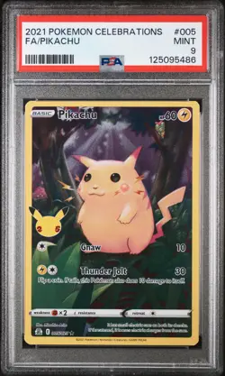 2021 POKEMON CELEBRATIONS #005 FULL ART/PIKACHU PSA 9 - Image 1