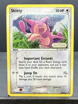 Skitty 64/92 Stamped Reverse Holo Ex Legend Maker Pokemon 2006 Moderate Play MP - Image 1
