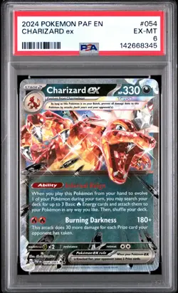 2024 Pokemon Paf EN-Paldean Fates Charizard EX PSA 6 #054 - Image 1
