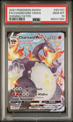 Pokemon Charizard VMAX SV107/SV122 Shining Fates Full Art PSA 10 - Image 1