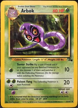 Arbok 31/62 Fossil Pokemon TCG 1999 MP - Image 1