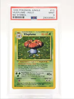 VILEPLUME 1999 POKEMON JUNGLE NO SYMBOL RARE 15/64 PSA 8 Q0004 - Image 1