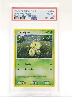 TURTWIG 2007 POKEMON DIAMOND & PEARL BLACK STAR PROMO HOLO #DP01 PSA 8 Q0004 - Image 1