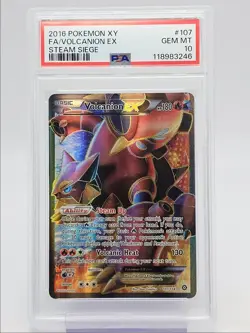 VOLCANION EX 2016 POKEMON XY STEAM SIEGE ULTRA RARE 107/114 PSA 10 Q0004 - Image 1